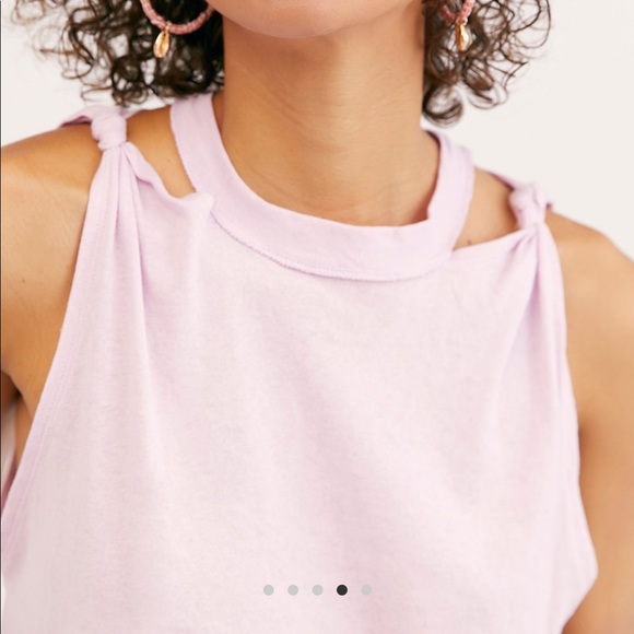 NWT Free People The Twist Cotton Tank Top Lilac S - Picture 4 of 5